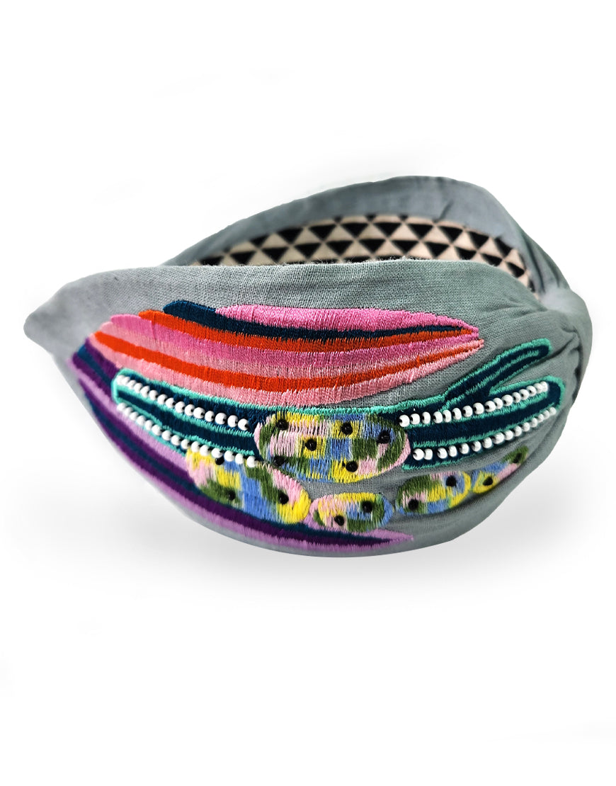 Grey Cactus Headband