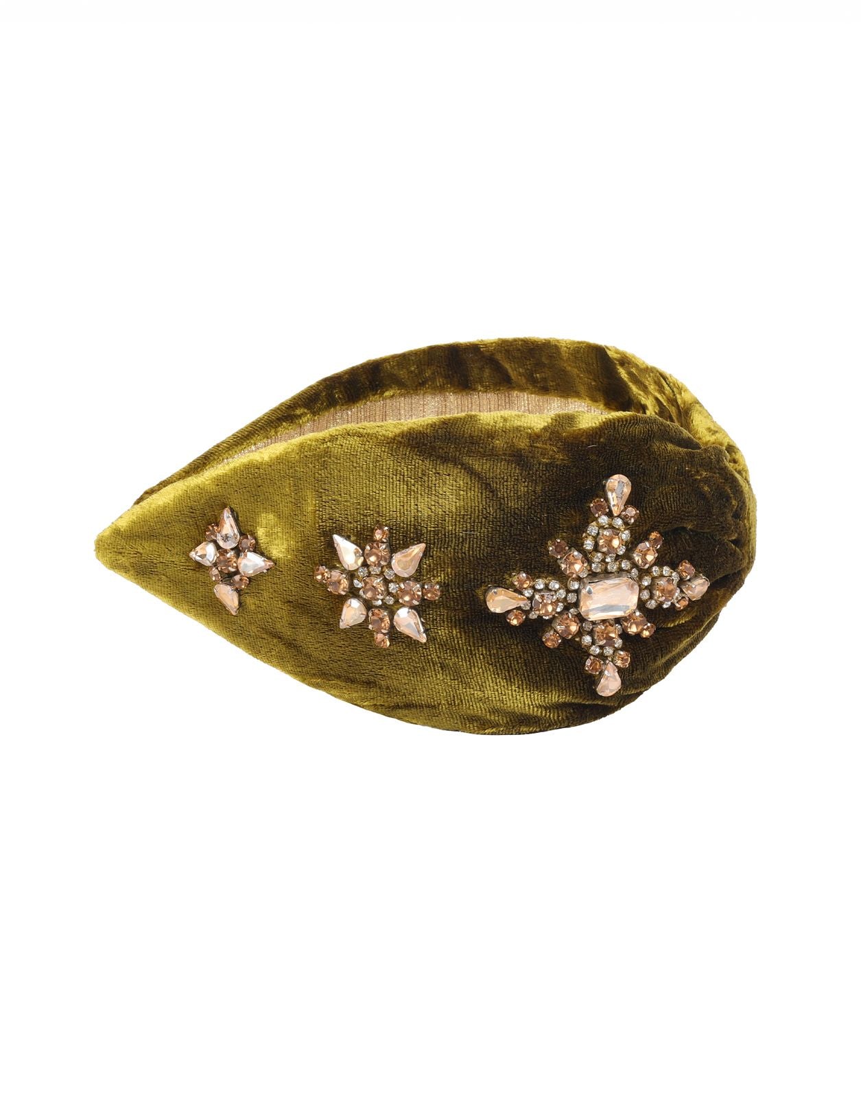 Olive velvet headband