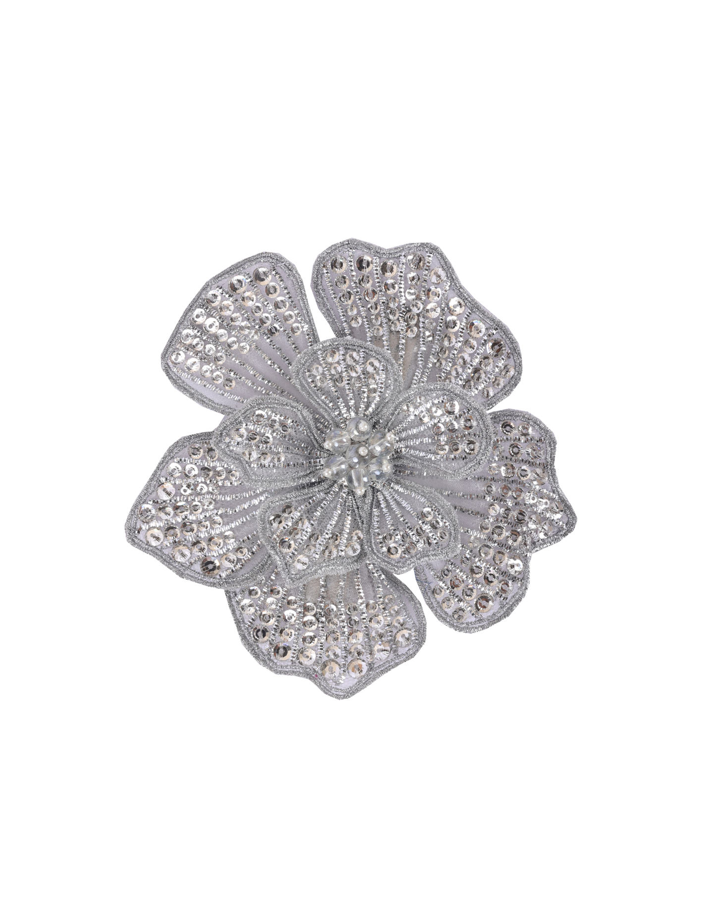 Silver Flower Barrette