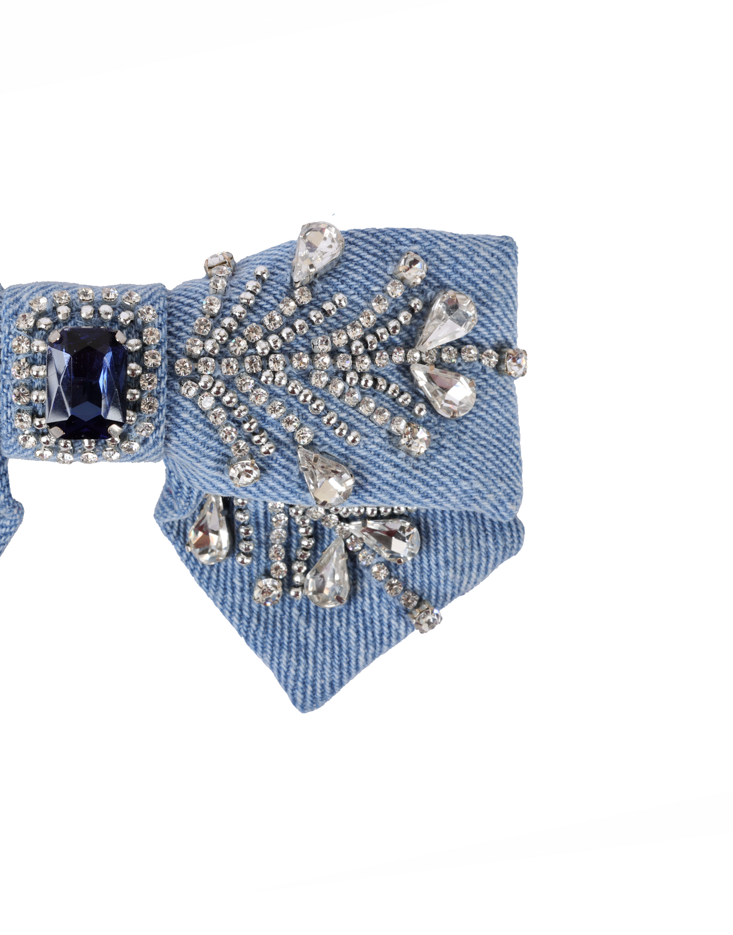 Denim Raindrop Bow