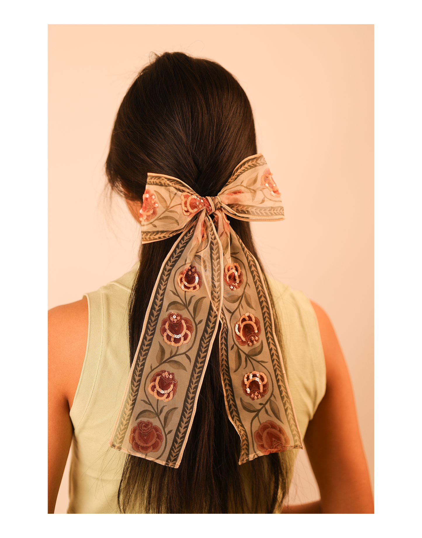 Beige Sheer Bow