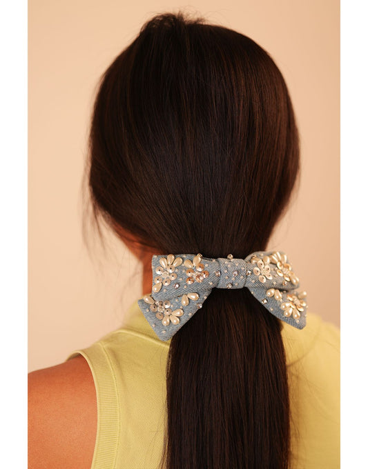 Pearl O' Denim Bow