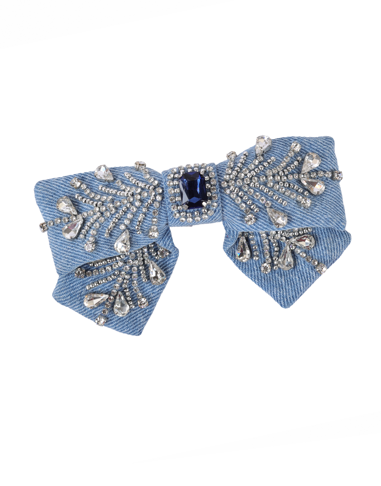 Denim Raindrop Bow