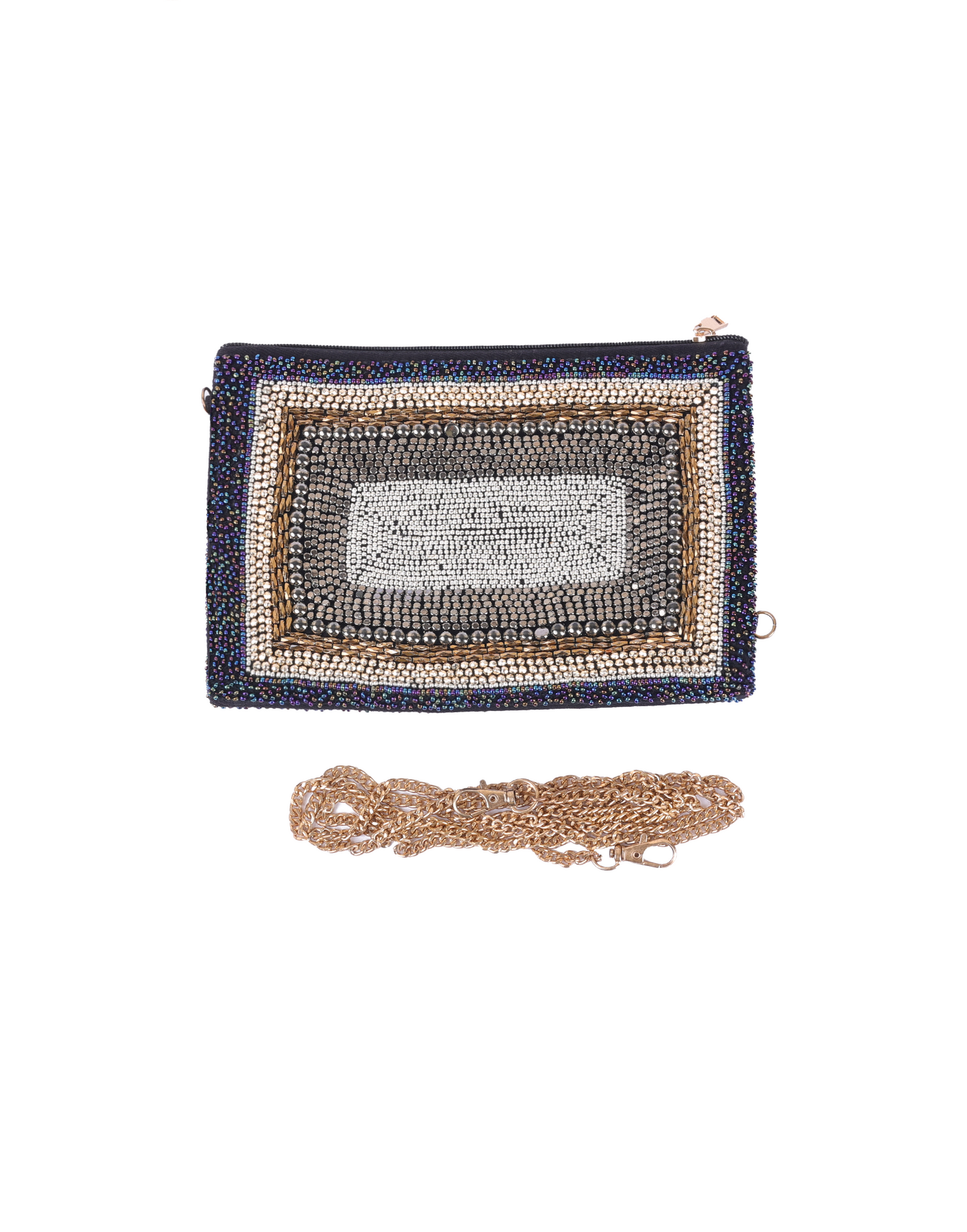 Silver Mirage Beaded cross body bag