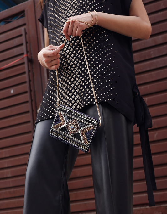 Evening Rise Beaded cross body bag
