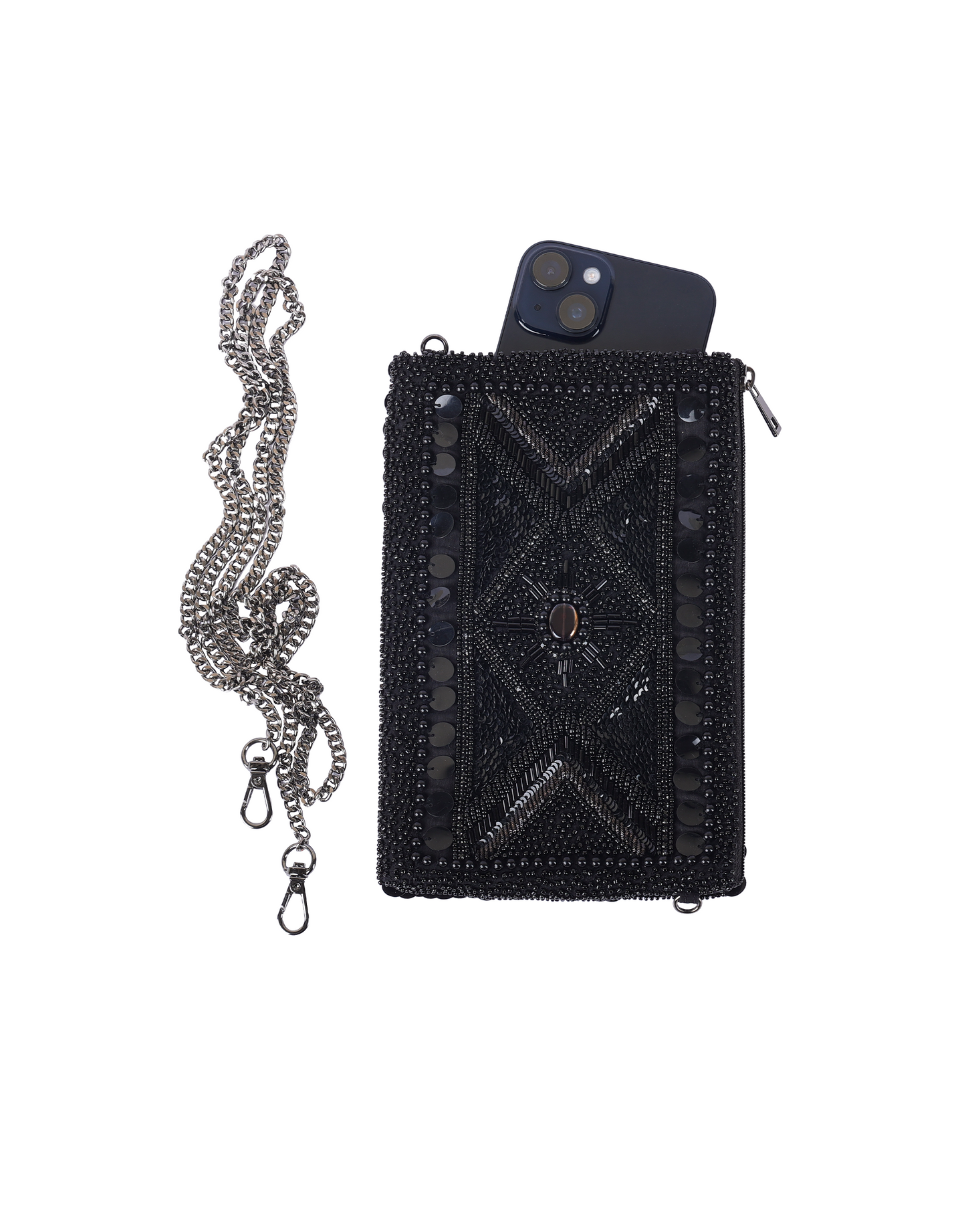 Midnight Mosaic Beaded cross body bag