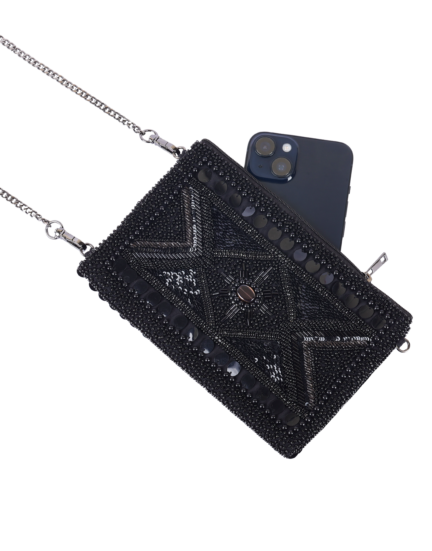 Midnight Mosaic Beaded cross body bag