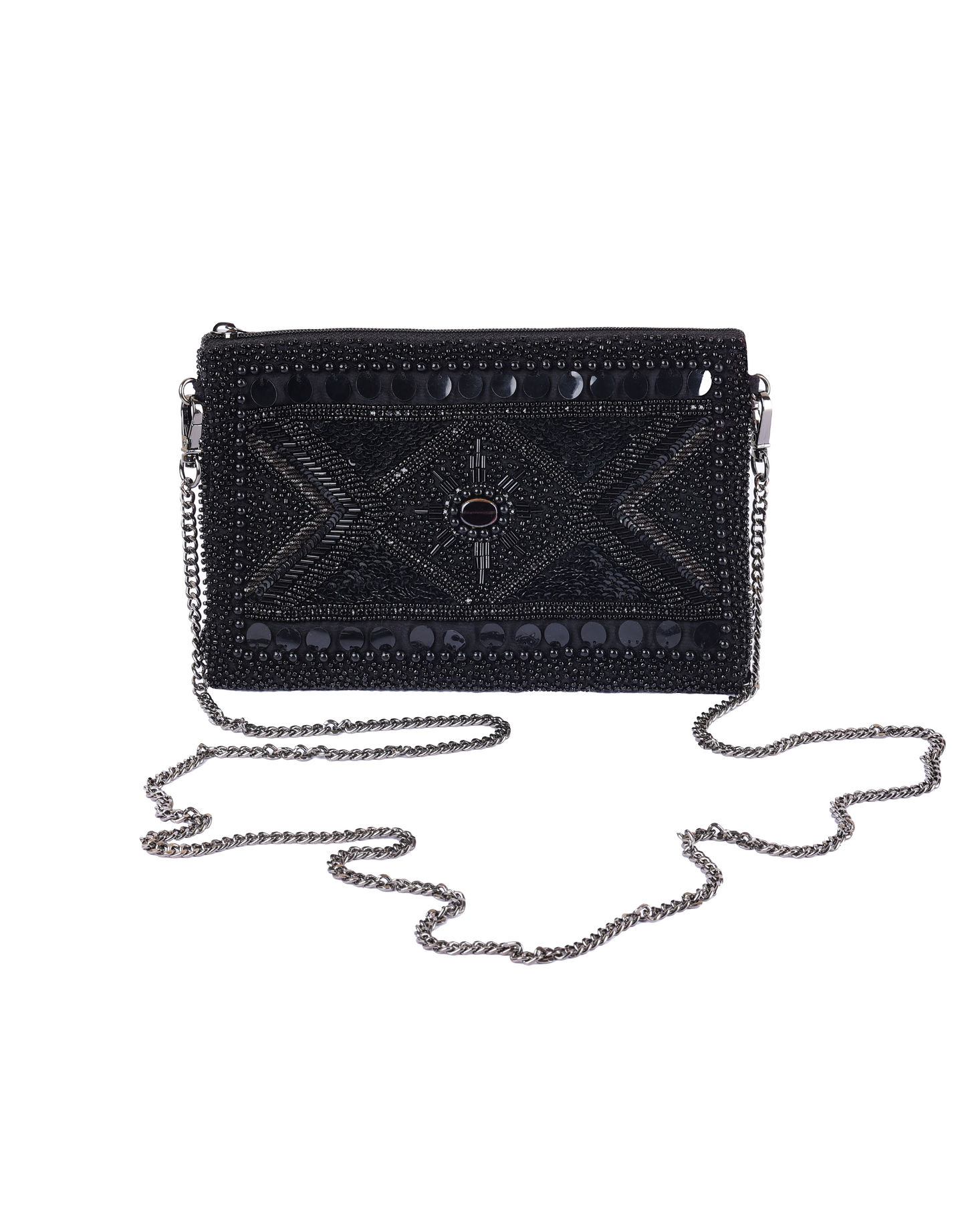 Midnight Mosaic Beaded cross body bag