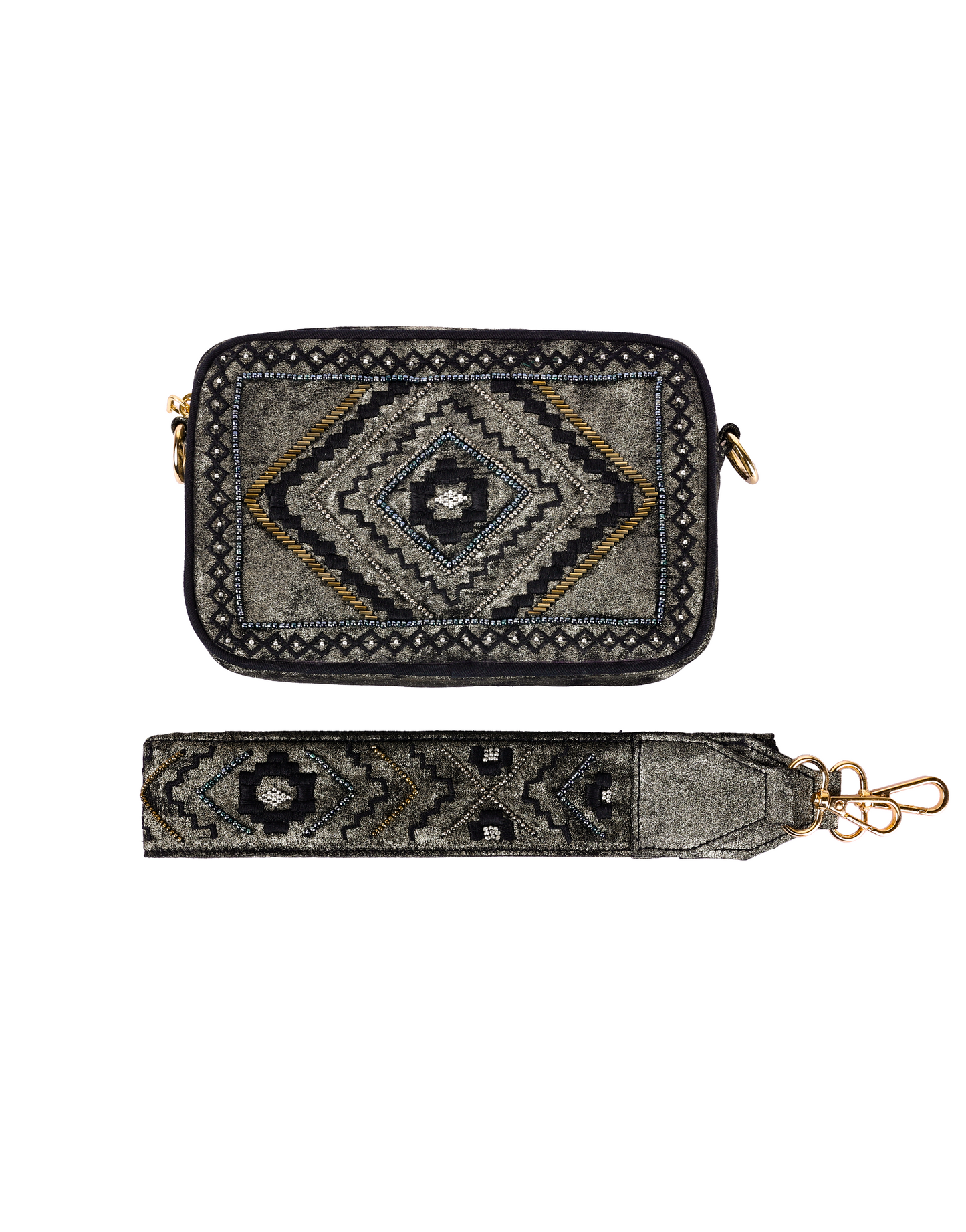 Metallic Aztec Weave bag