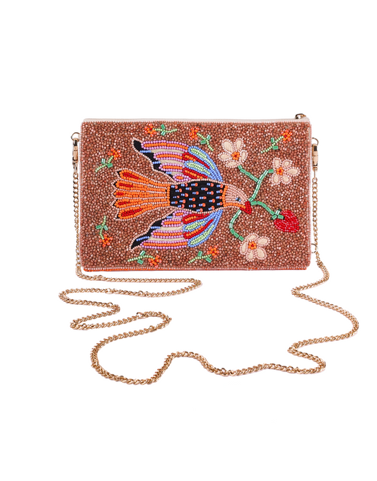 Wings of Peace Beaded cross body bag