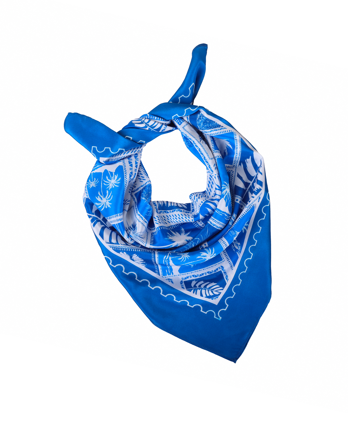 Azure Floral Scarf