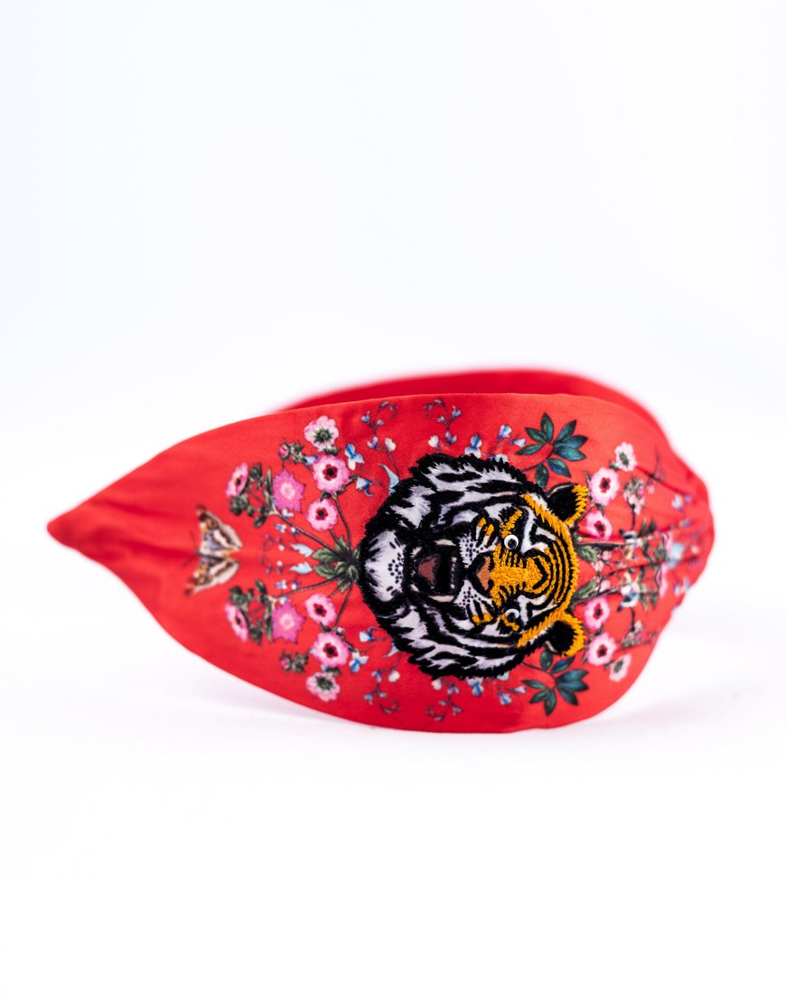 Embroidered Tiger Headband