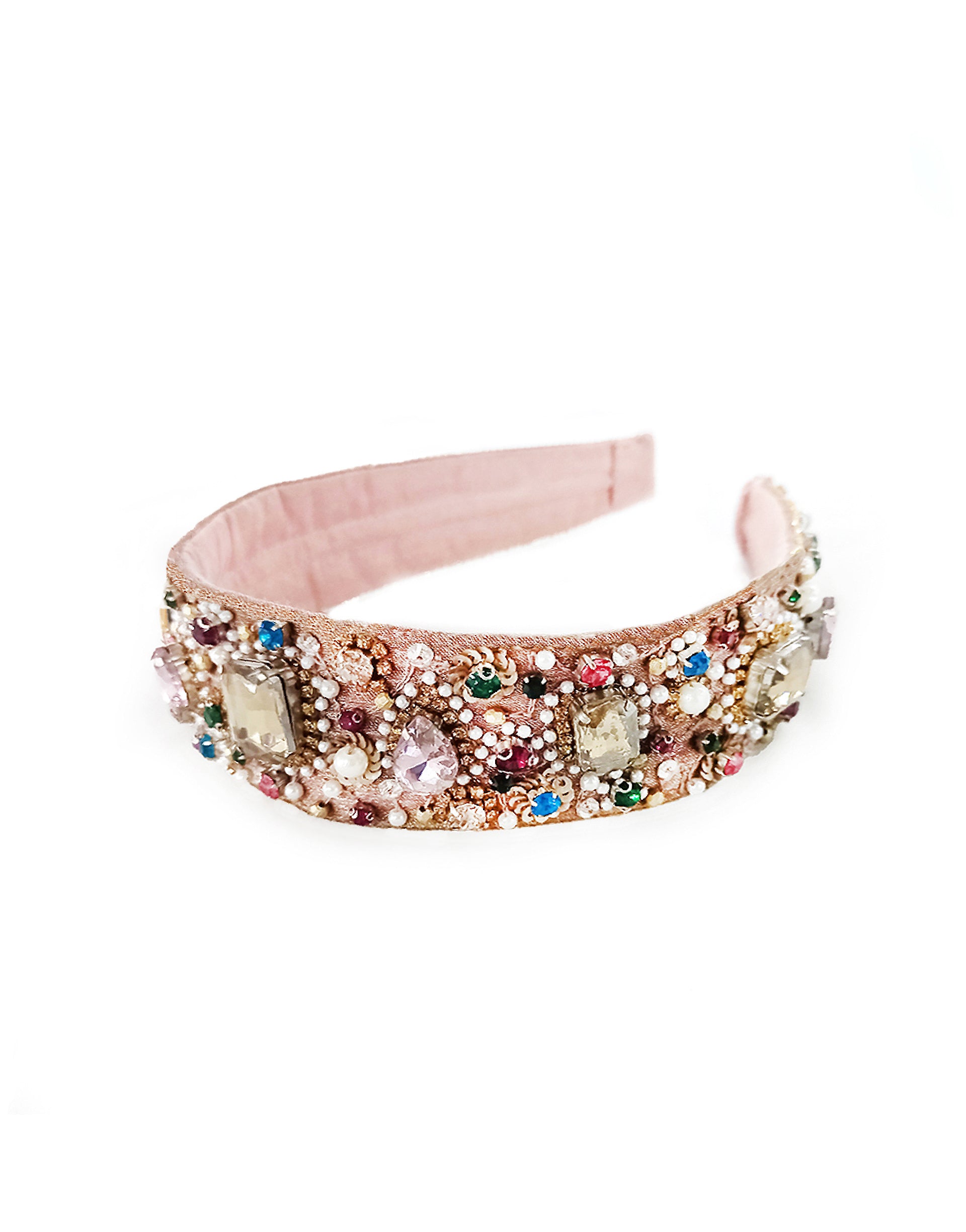 Charlotte Statement Jewel Headband in Pink AHD0854 main image 0