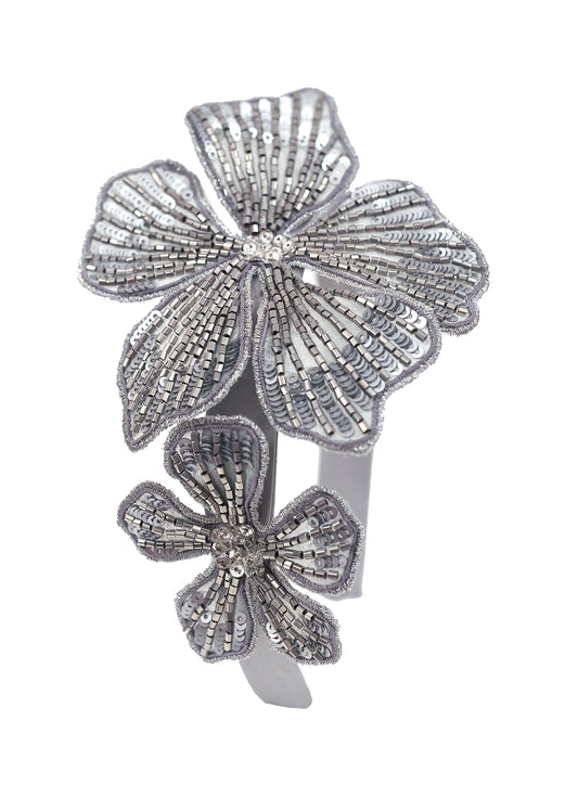 3D Hibiscus Silver