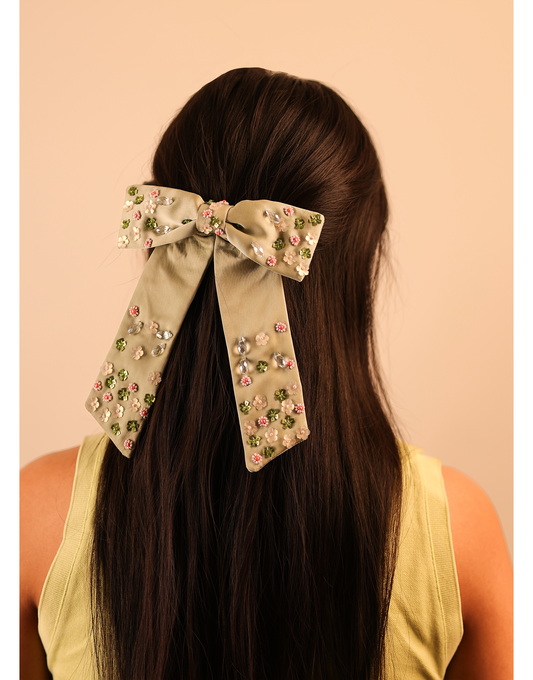 Floral Satin Bow