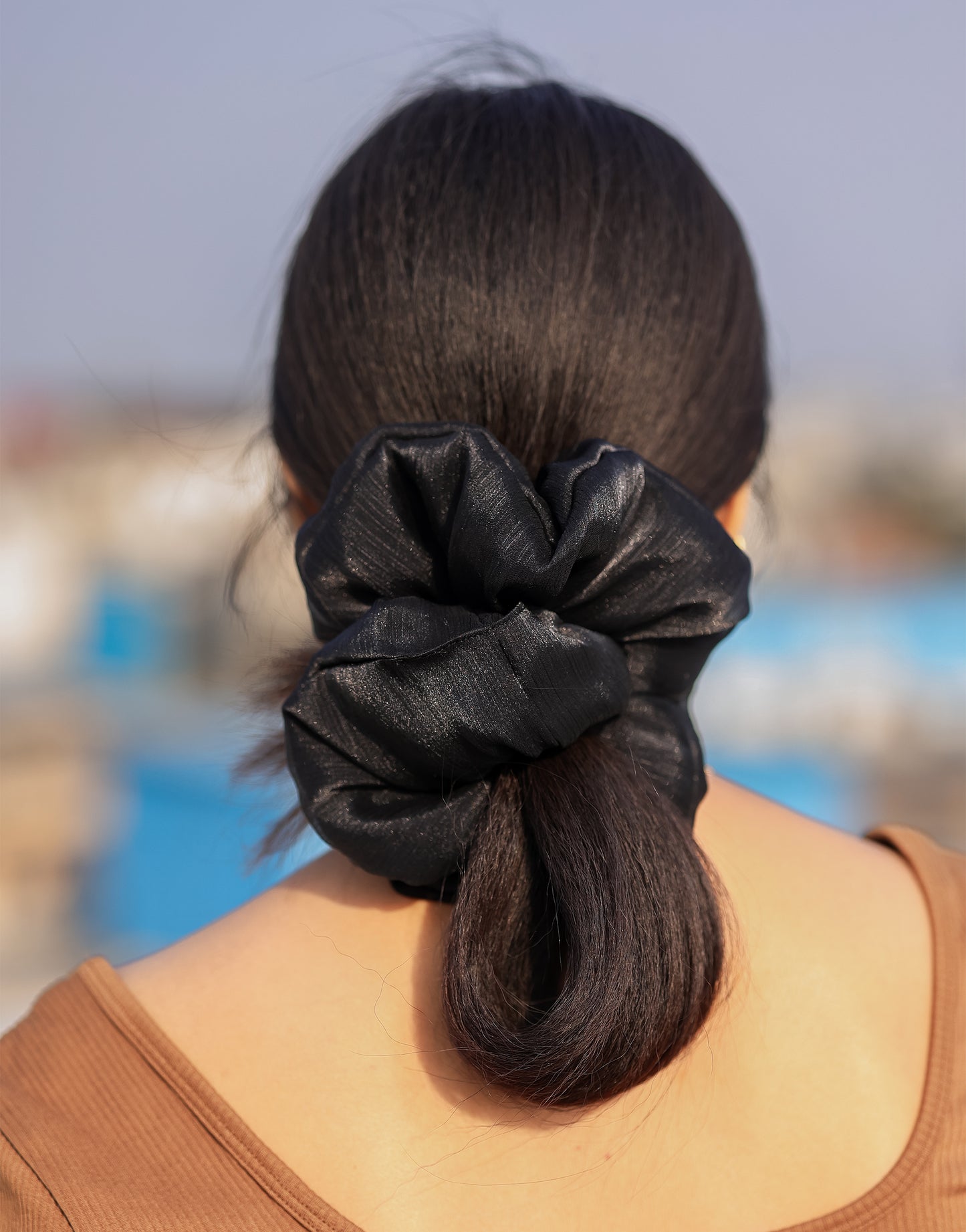 Black Jumbo Scrunchie