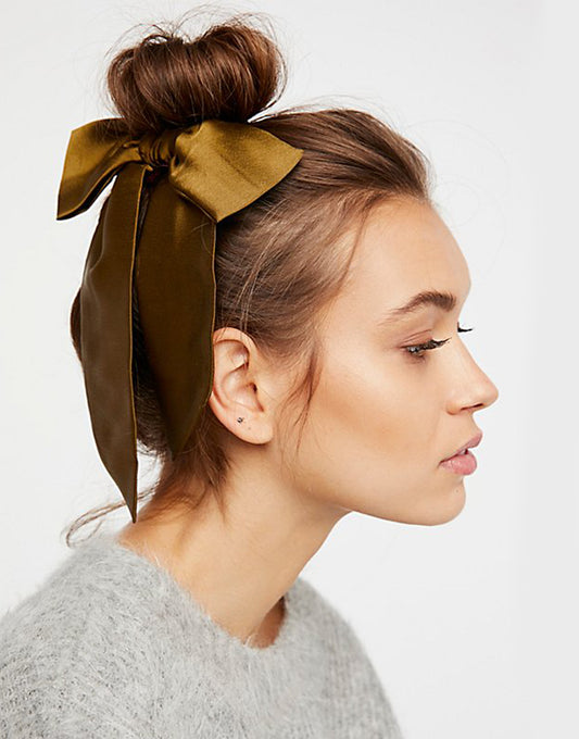 Olive Bow Barrette
