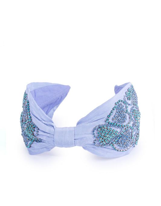 Blue Crystal Heart Headband