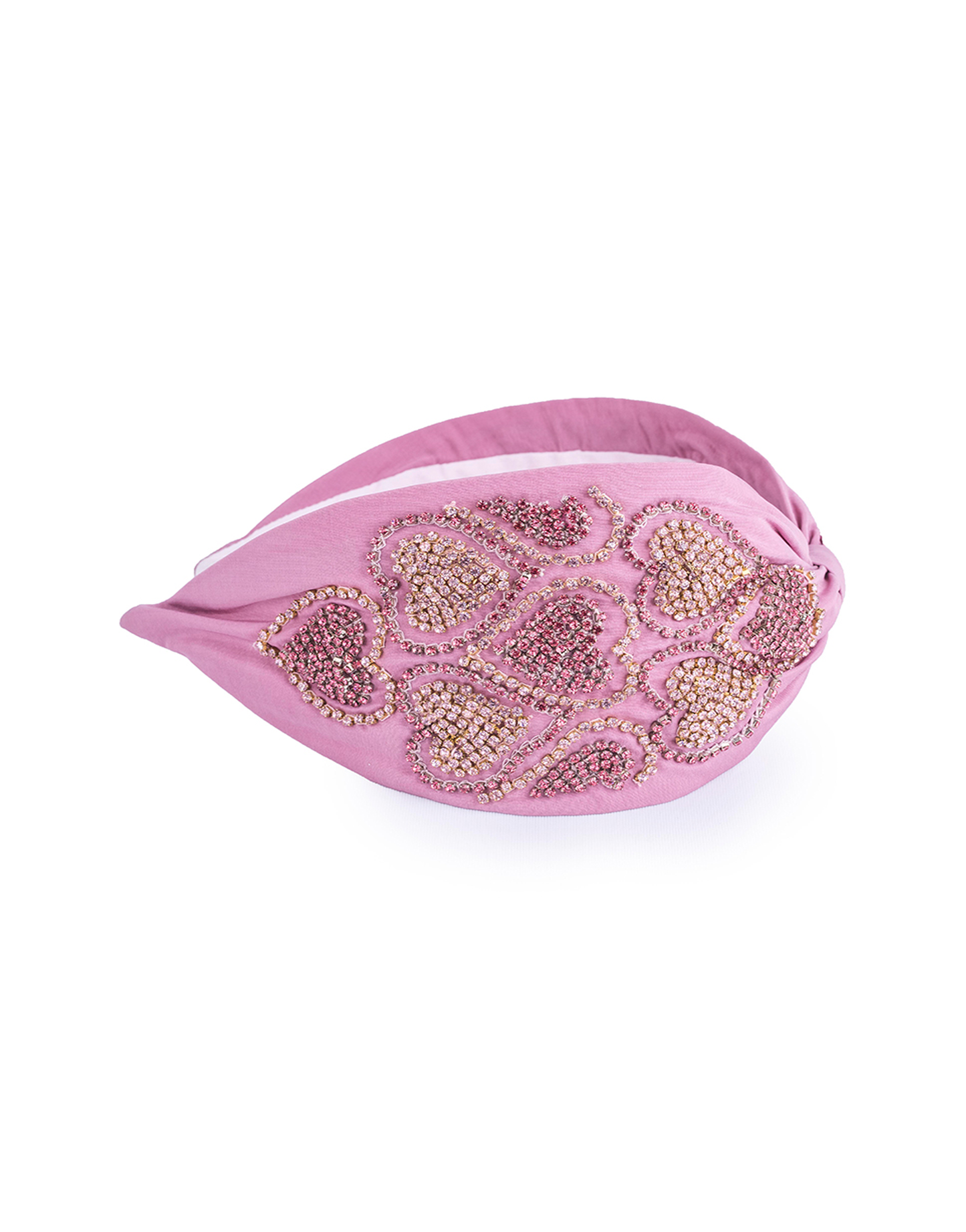 Pink Crystal Heart Headband