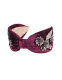 Plum Velvet Floral Headband