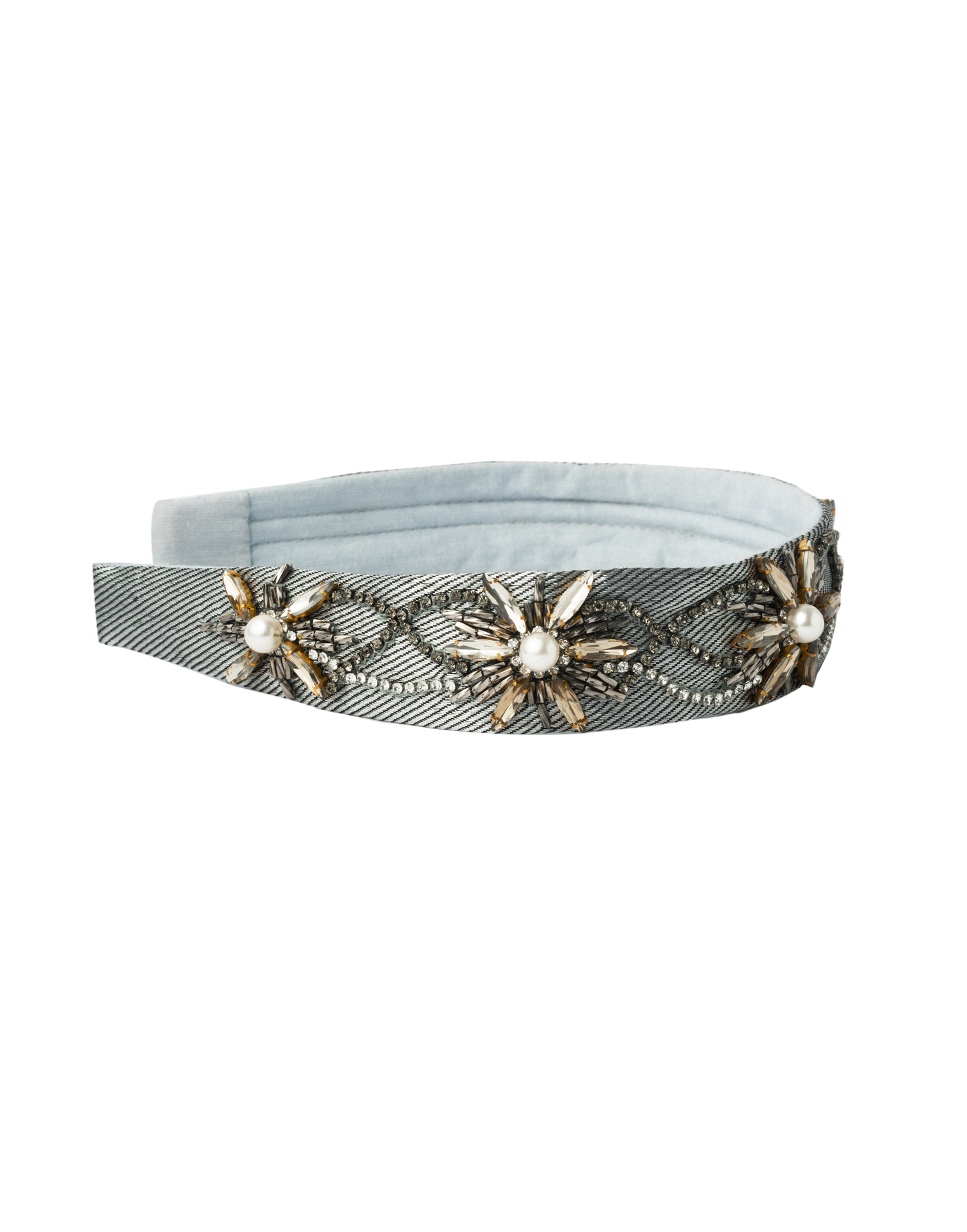 Silver Flower Headband