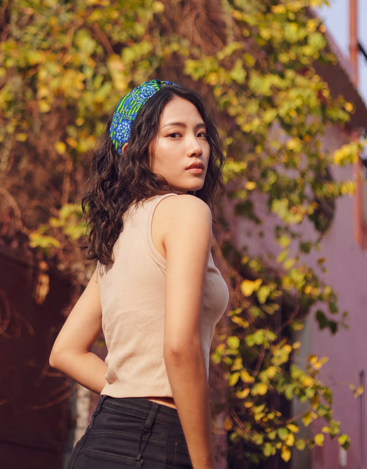 Floral Strip Turban