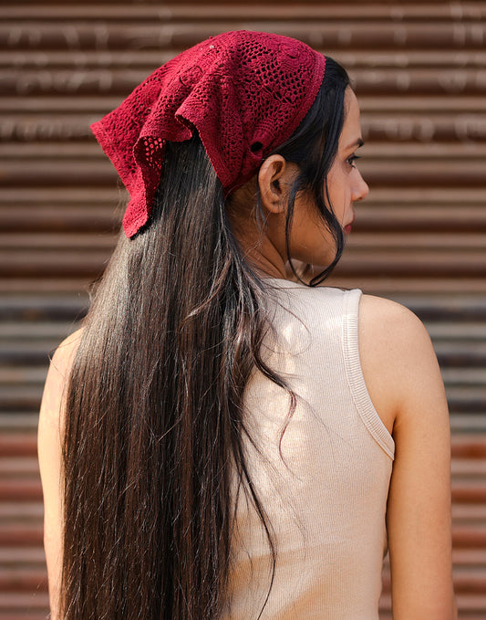 Maroon Hair Scarf