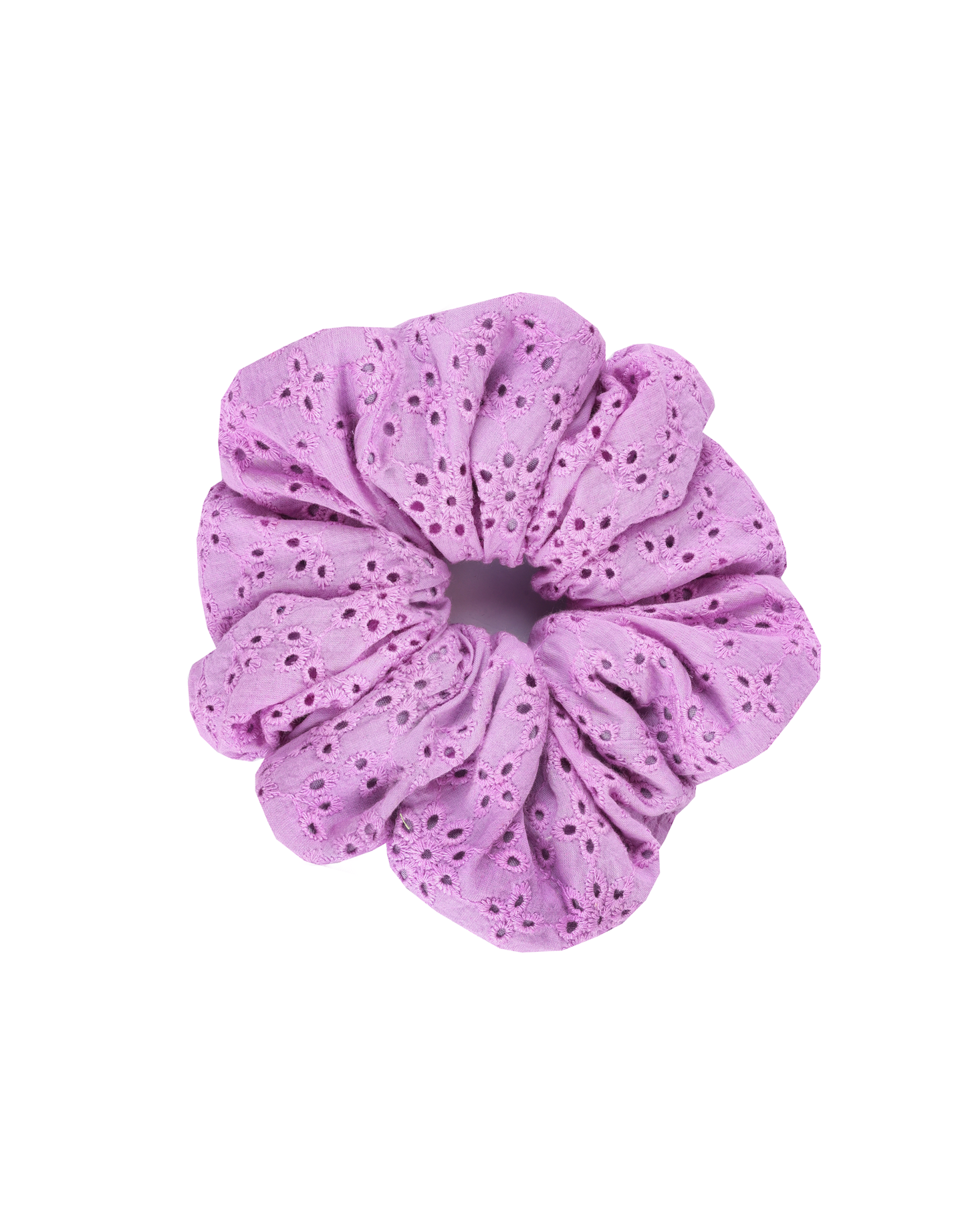 Lavender Schiffli Jumbo Scrunchie