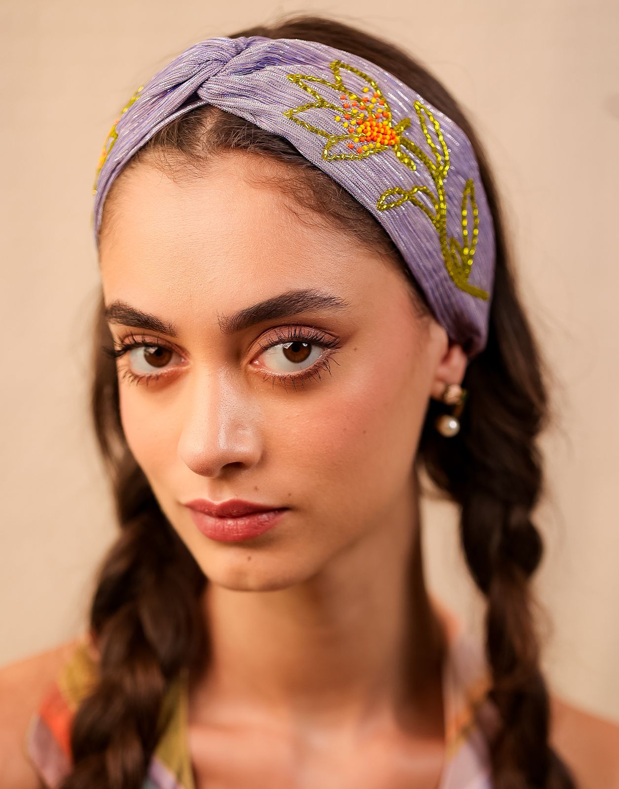 Lilac Floral Embroidered