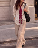 Maroon Blossom Skinny Scarf