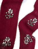 Maroon Blossom Skinny Scarf