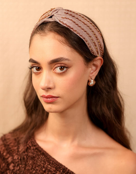 Dusty Rose Ribbed Turban