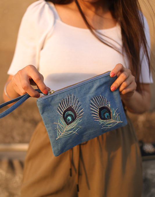 Peacock Feather Pouch