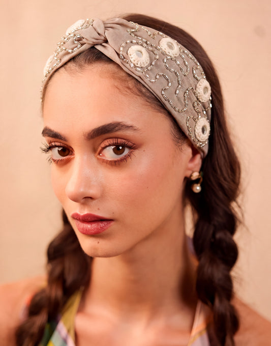 Taupe Eyelet Embellished