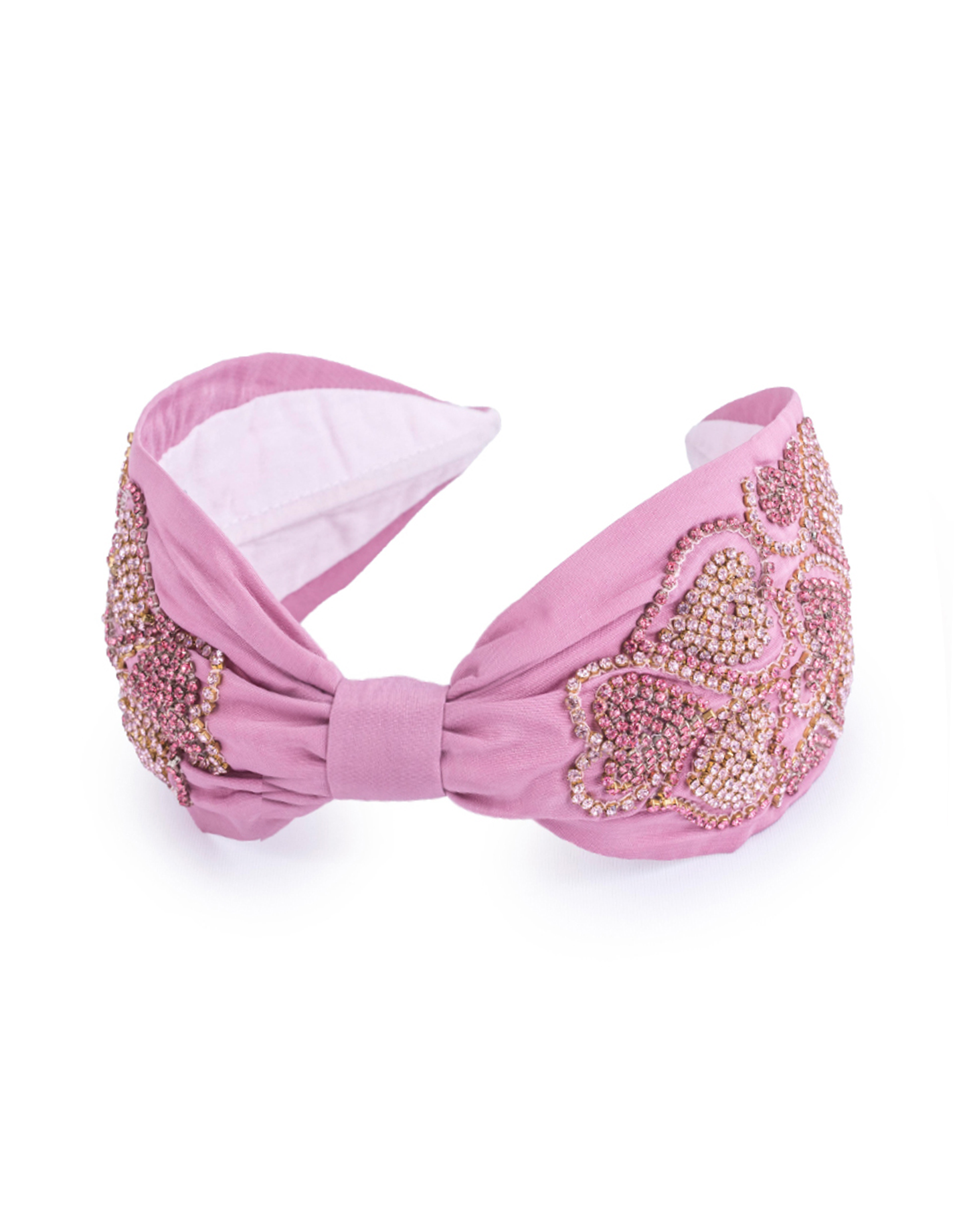 Pink Crystal Heart Headband