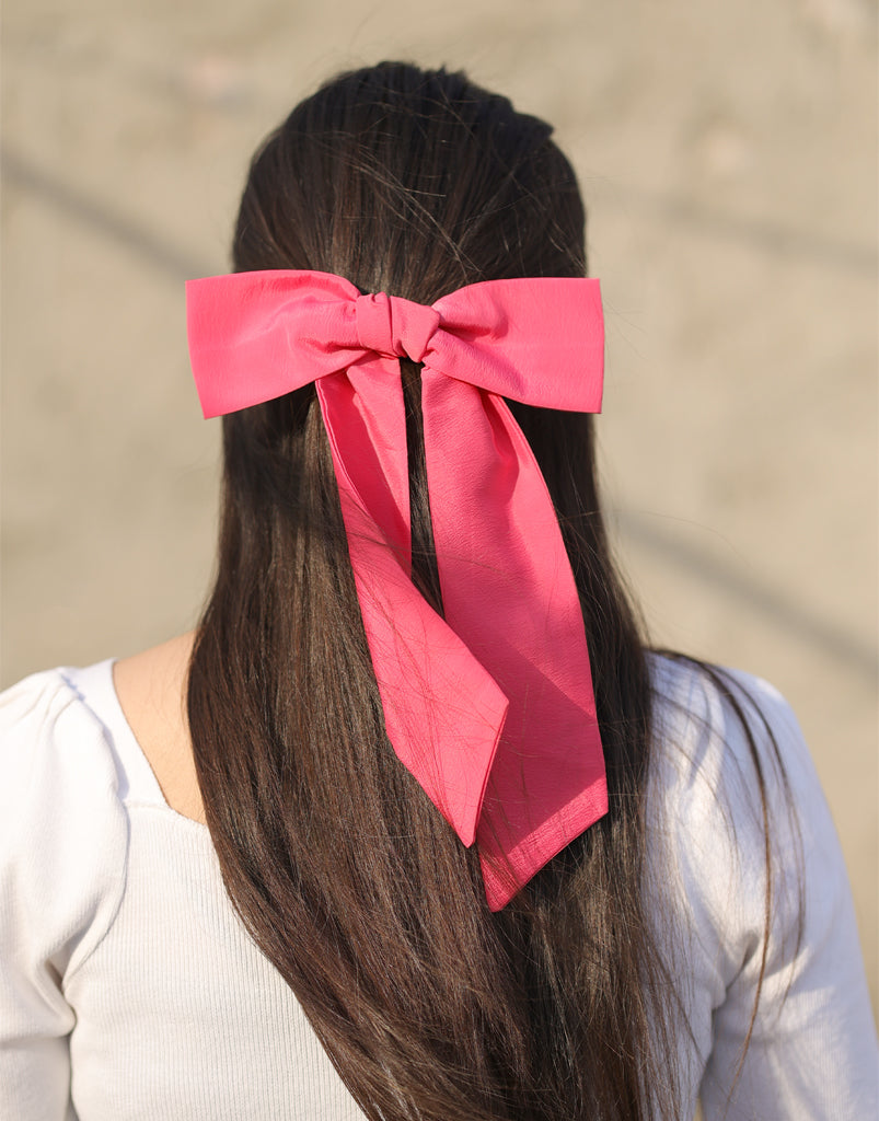 Pink Bow Barrette