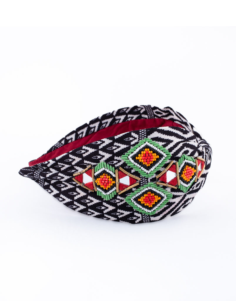 Ikat Beaded Headband