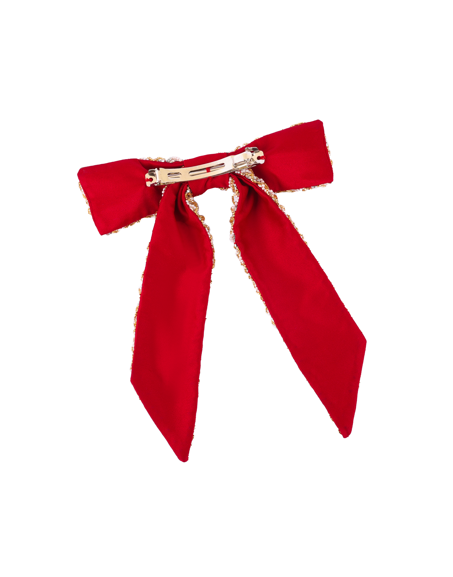 Red Link Bow Barrette