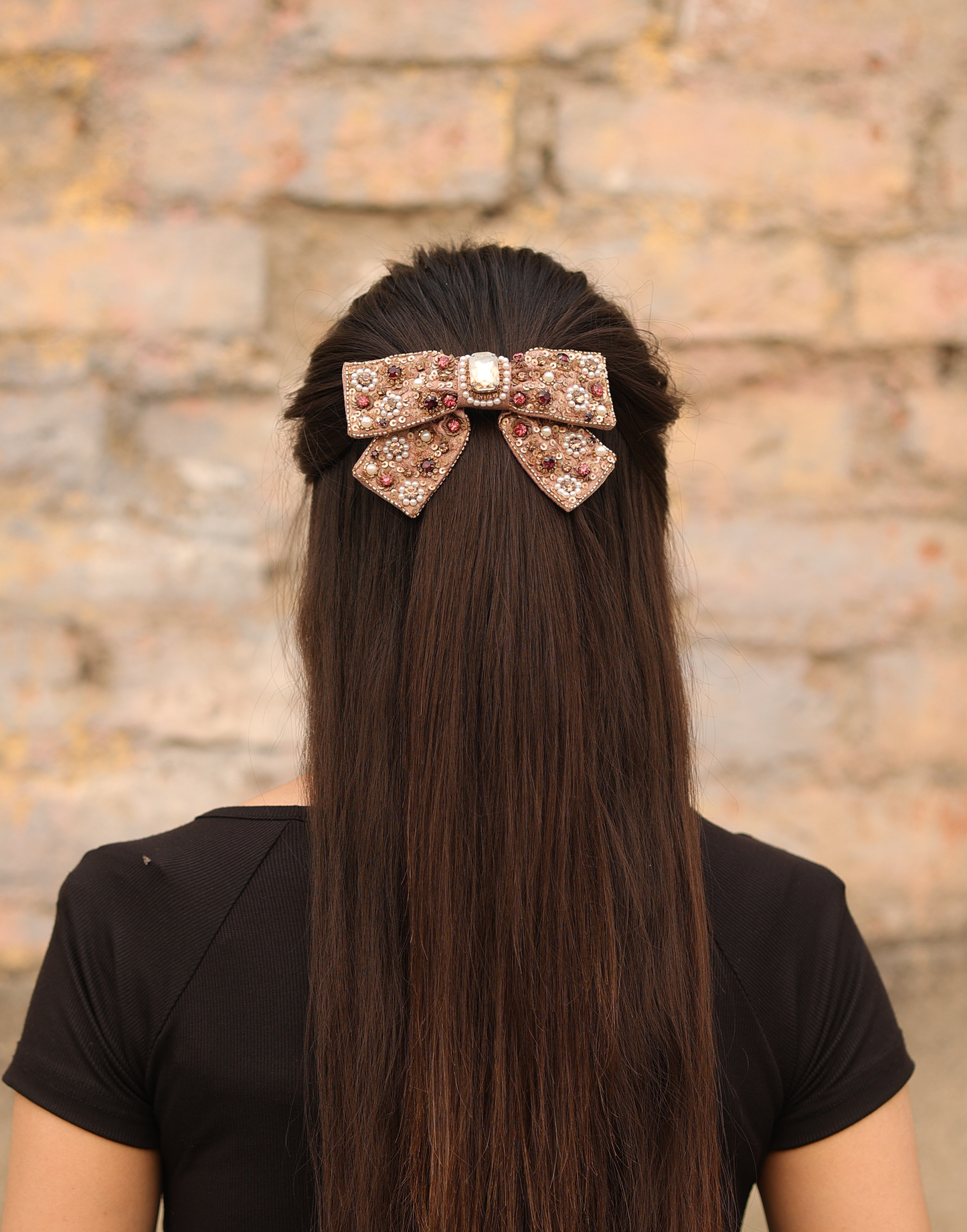 Jeweled Bow Barrette