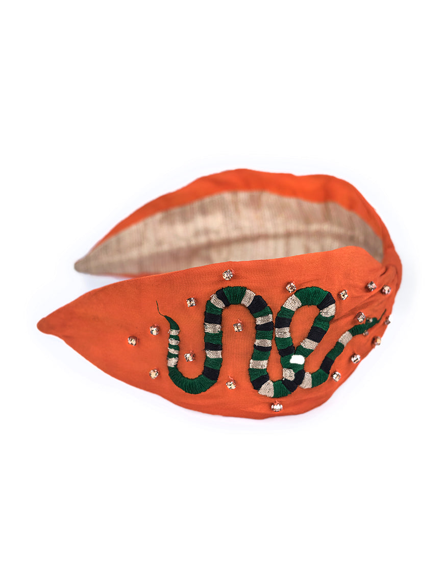 Embroidered Snake Headband